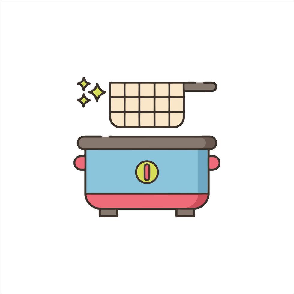 A colorful pot with a basket on top vector