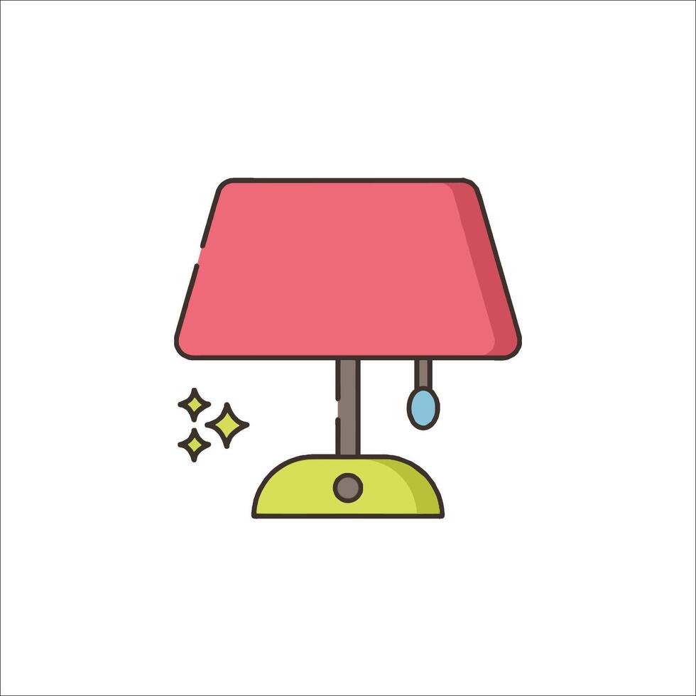 A lamp with a pink shade and a star on it vector