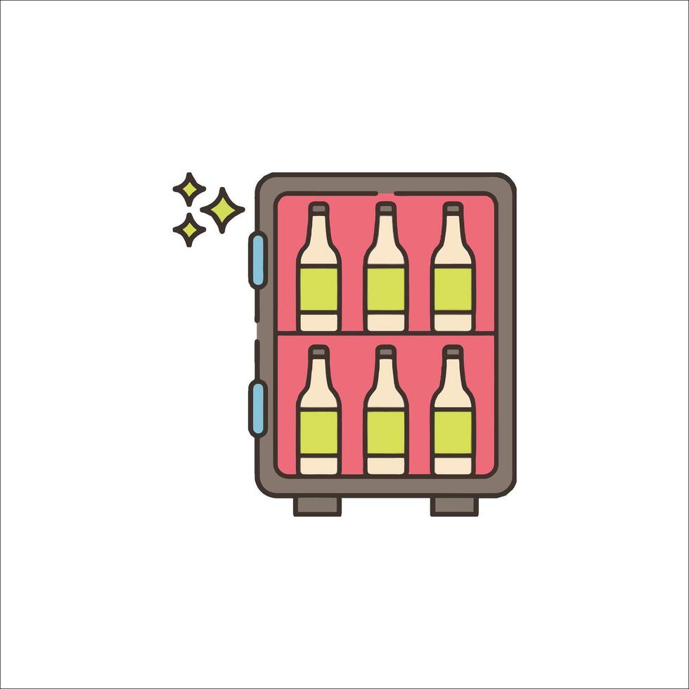 A refrigerator with bottles of beer inside vector