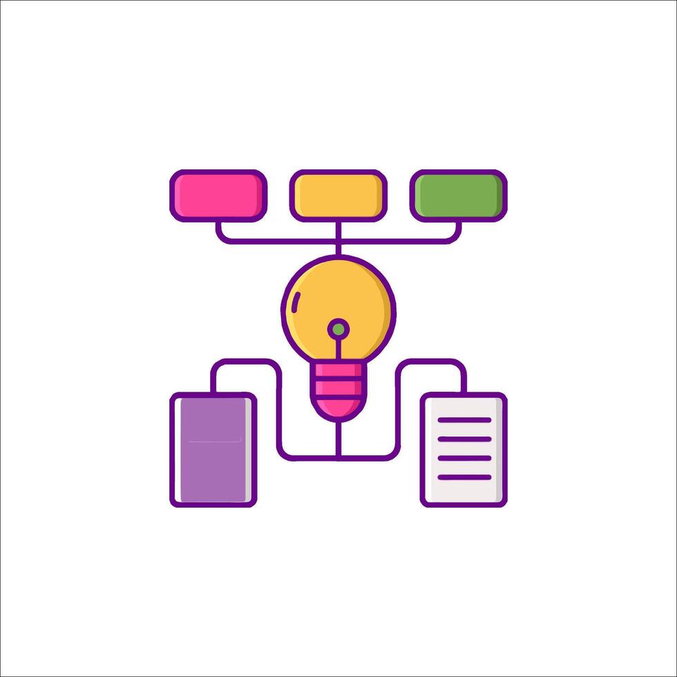 A light bulb with a paper and a book on it vector