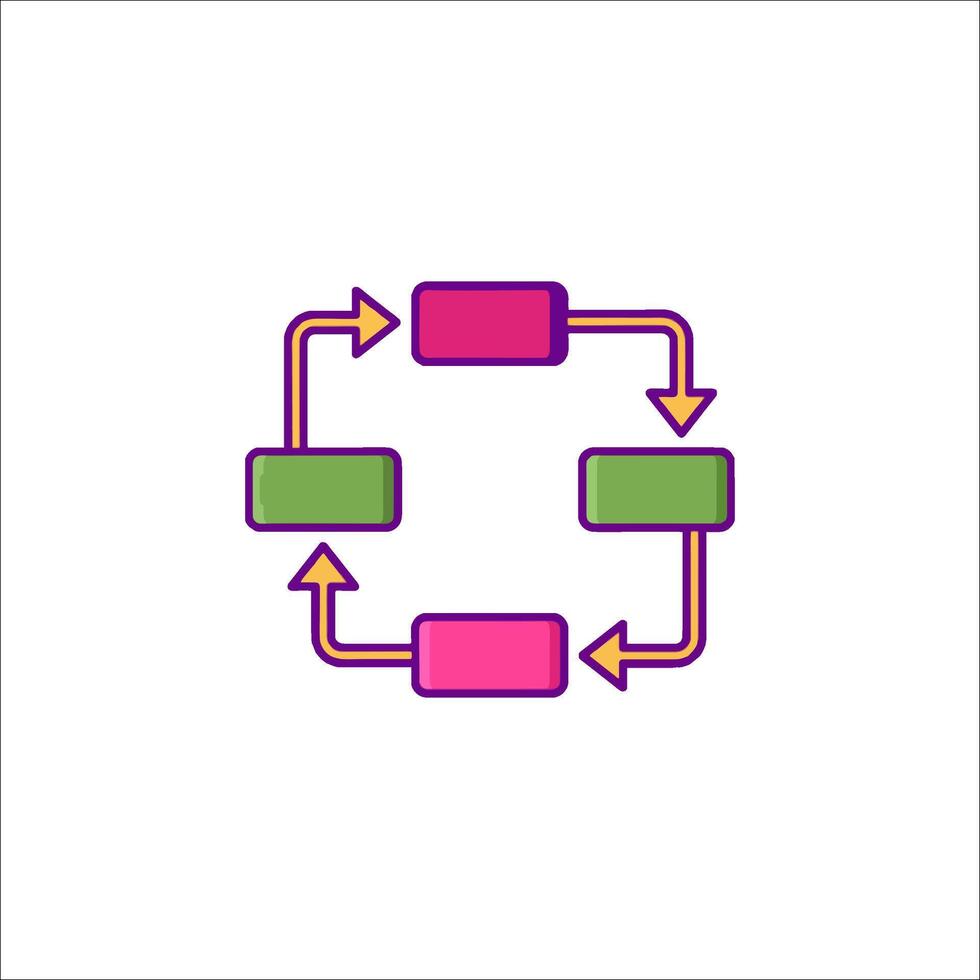 A colorful icon of a circular flow diagram vector