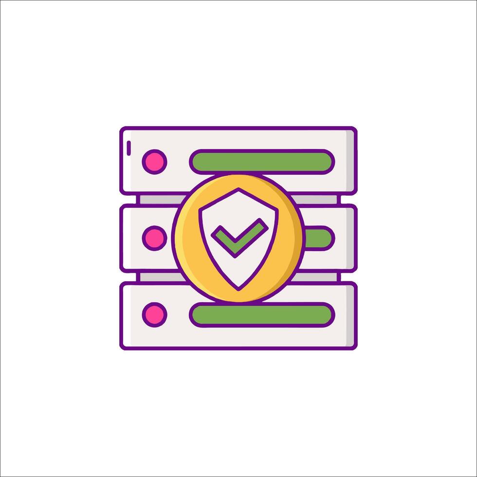 A server with a check mark on it vector