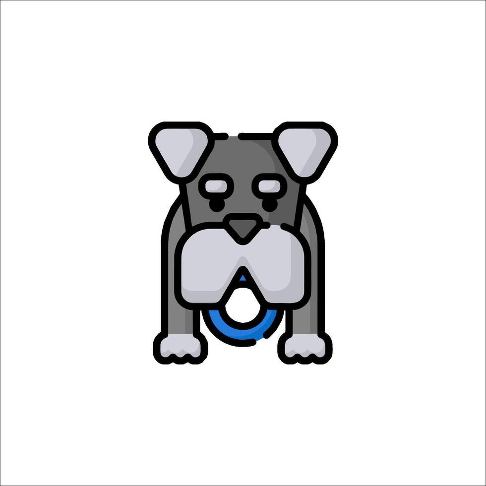A dog with a blue ring on its nose vector