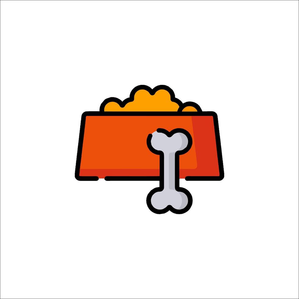 Dog food bowl icon illustration vector