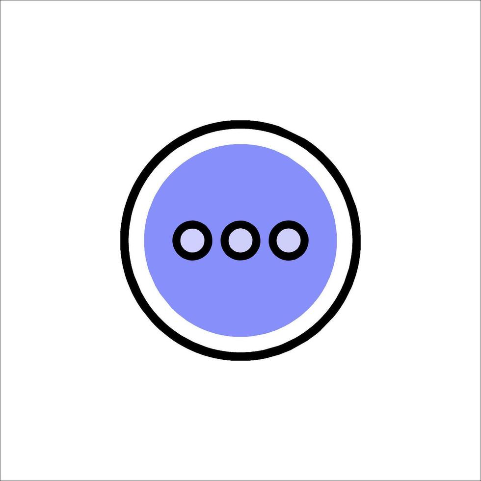 A purple circle with three dots on it vector