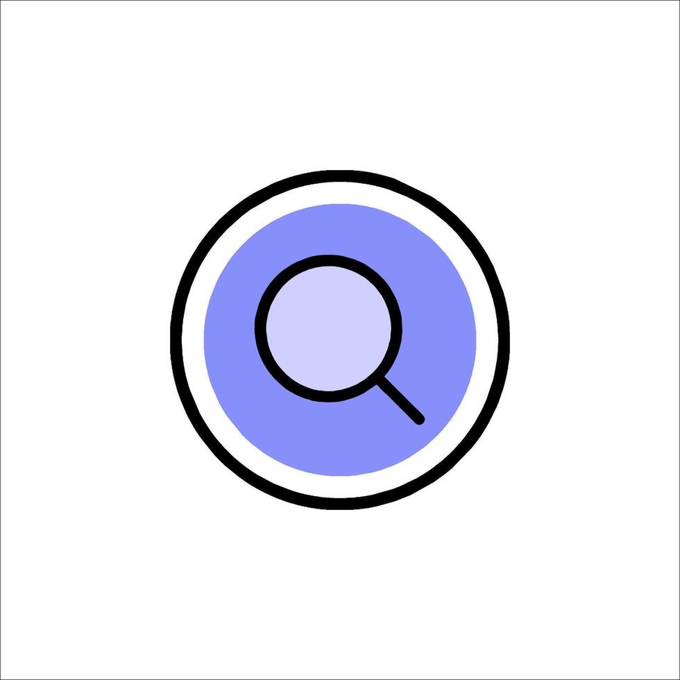 A magnifying glass icon on a white background vector