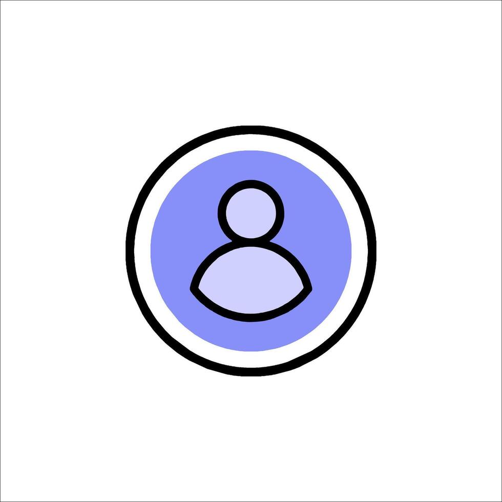 A person icon in a circle on a white background vector