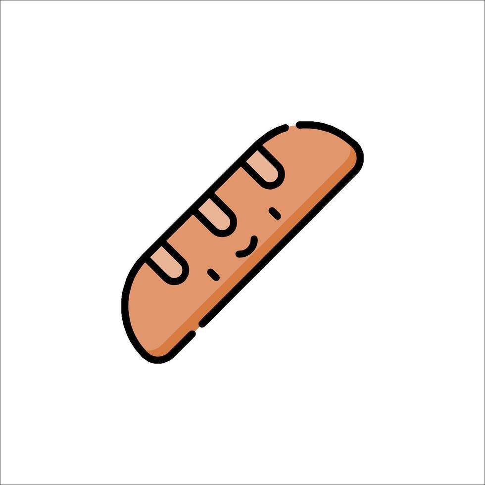 A cartoon bread icon on a white background vector
