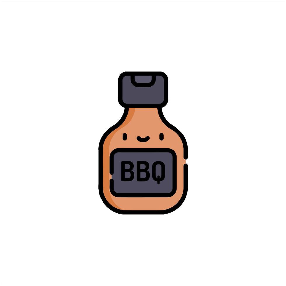 Bbq sauce bottle icon illustration vector