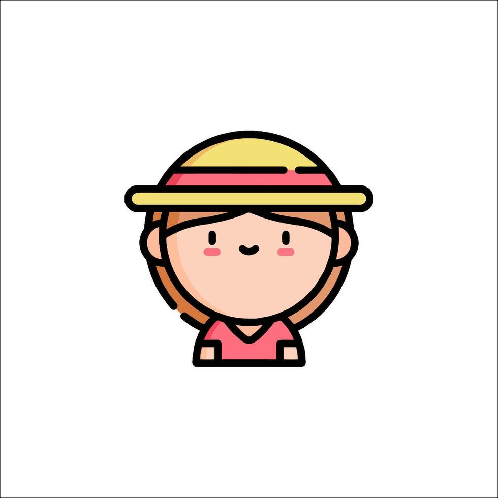 A girl wearing a hat icon vector