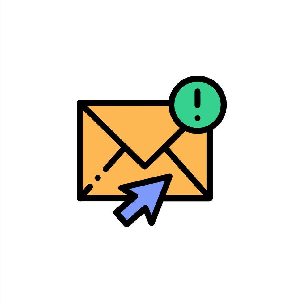 Email icon with a green arrow pointing to it vector