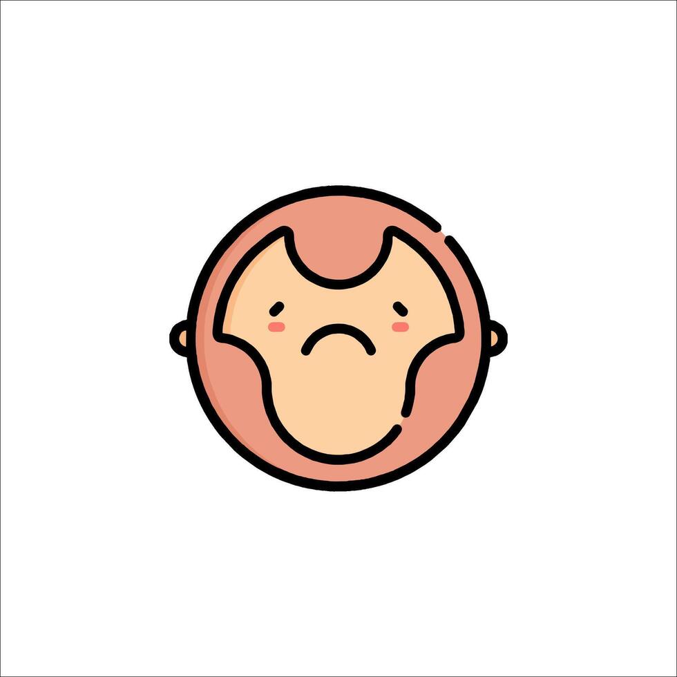 A cartoon monkey face with a sad expression vector
