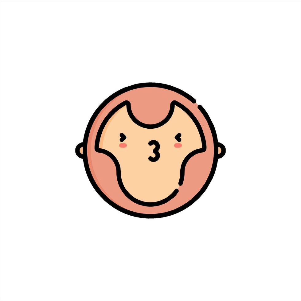 A cartoon monkey face with a number 3 on it vector