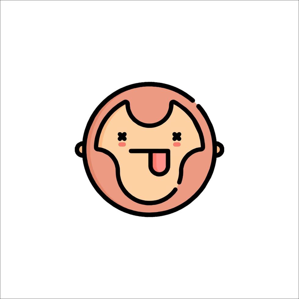 A cartoon monkey face with a tongue sticking out vector