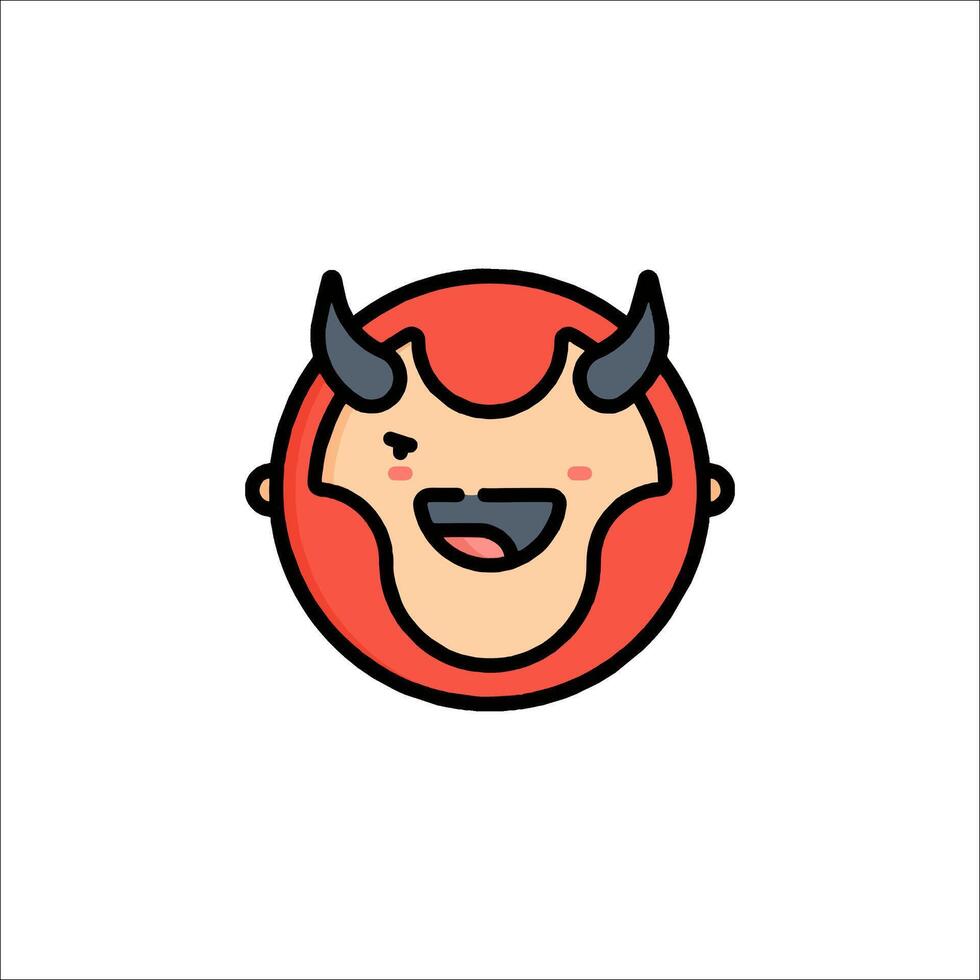 A cartoon devil with horns on his head vector