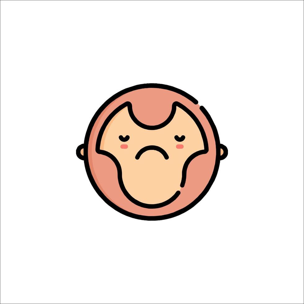 A cartoon monkey face with a sad expression vector