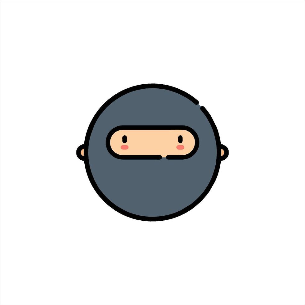 A cartoon ninja face with a red nose vector