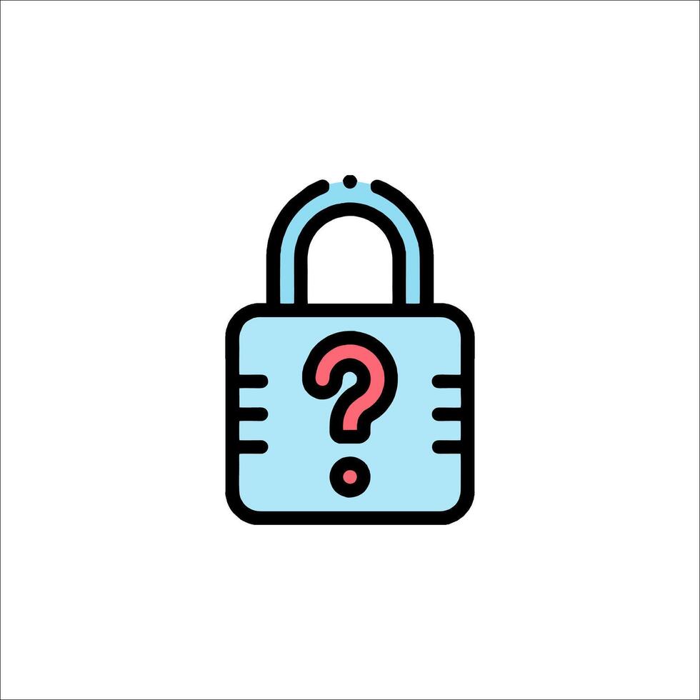 A lock icon with question mark vector