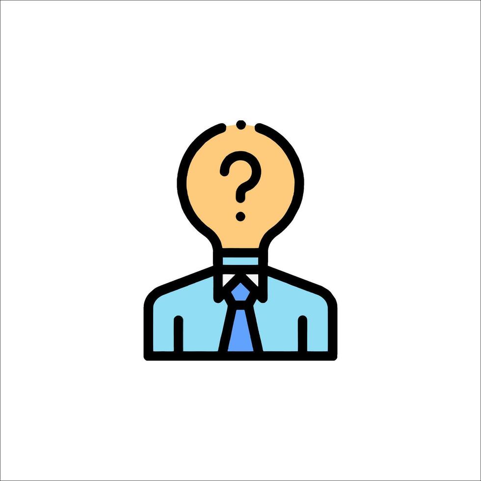 A man with a question mark on his head vector