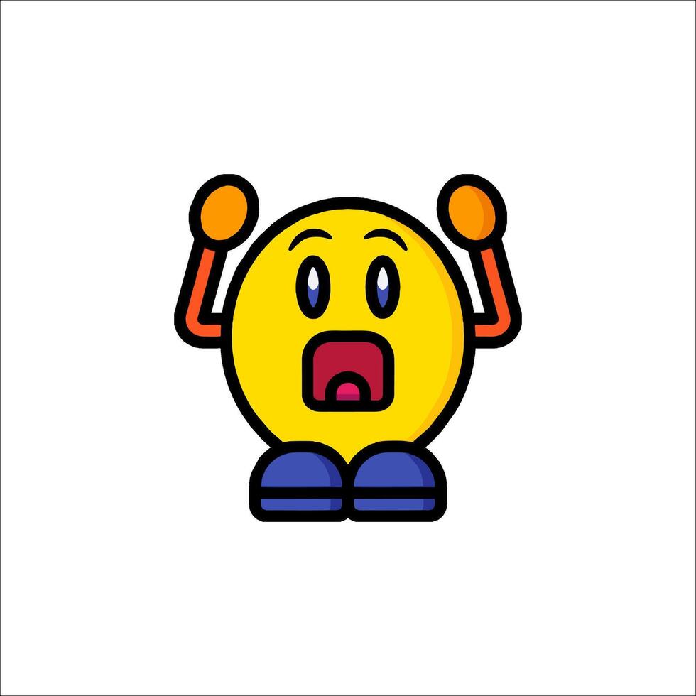 A cartoon character with a face and arms vector