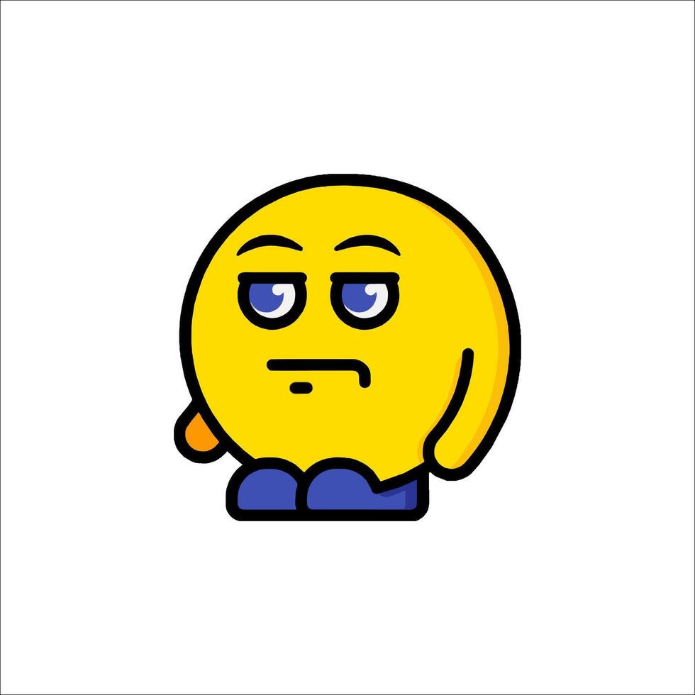 A sad emoticor with a sad face vector