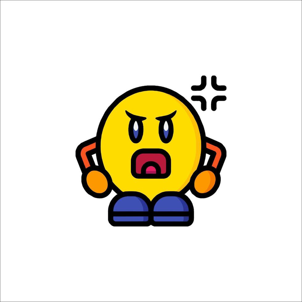 A cartoon character with an angry expression vector