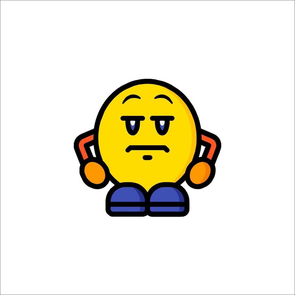 A sad emoticor with a sad face vector