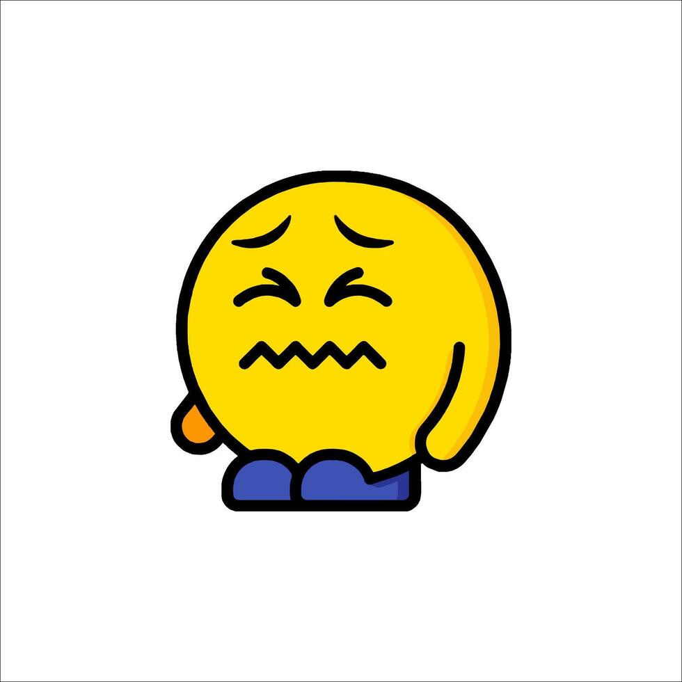 A sad emoticor with a sad face vector