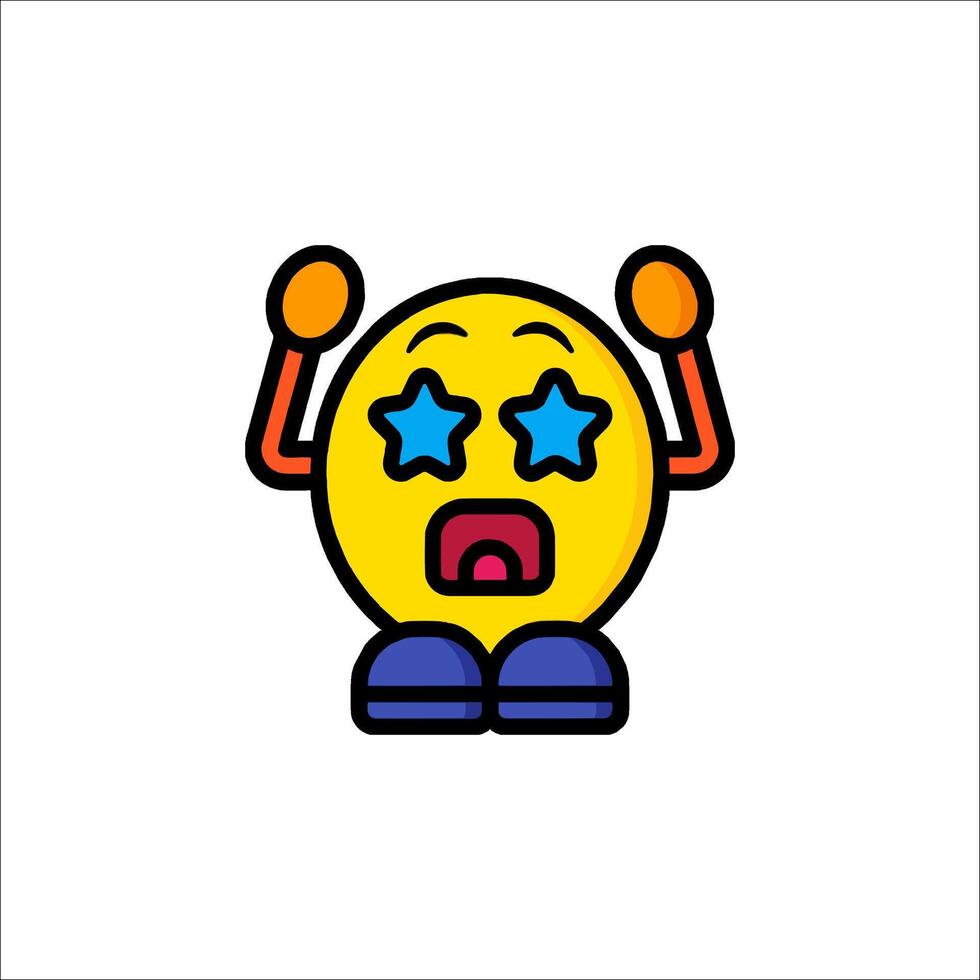 A cartoon emoticion with a face and hands vector