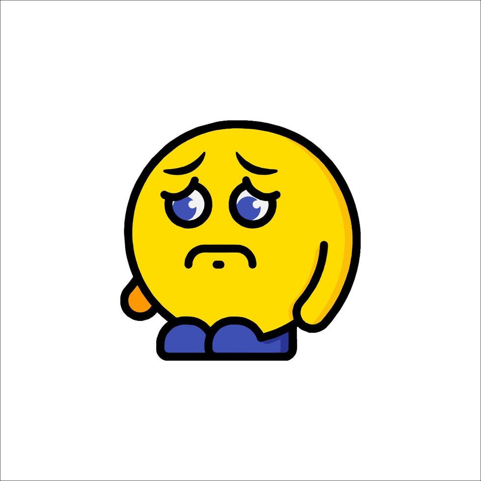 A sad emoticor with a sad face vector