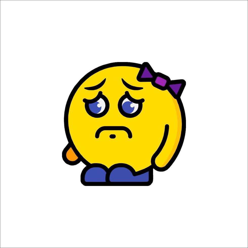 A sad emoticor with a sad face vector