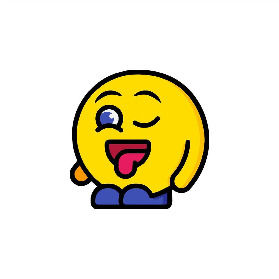 A cartoon emoticion with its tongue out vector