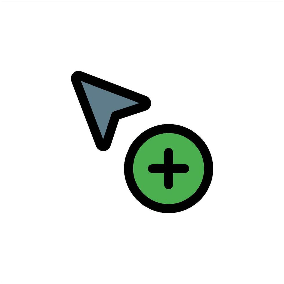 A green arrow pointing to a plus sign vector