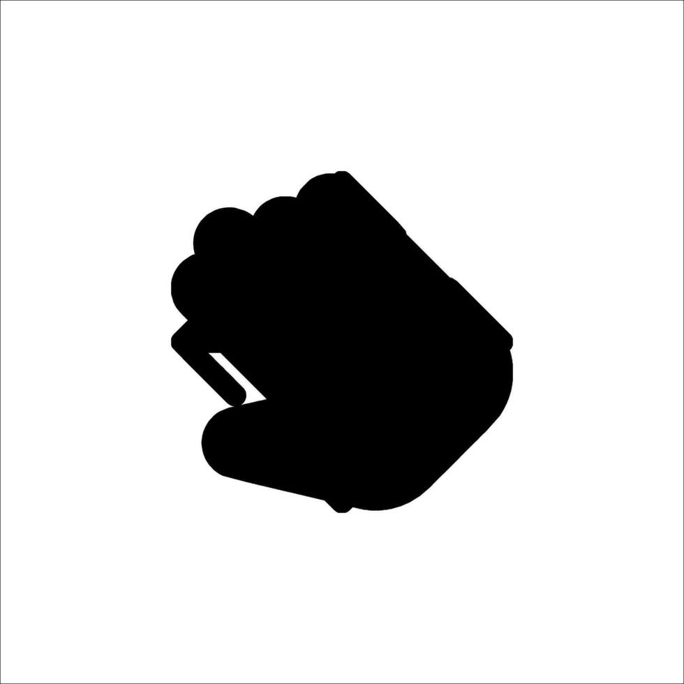 A black and white silhouette of a fist vector