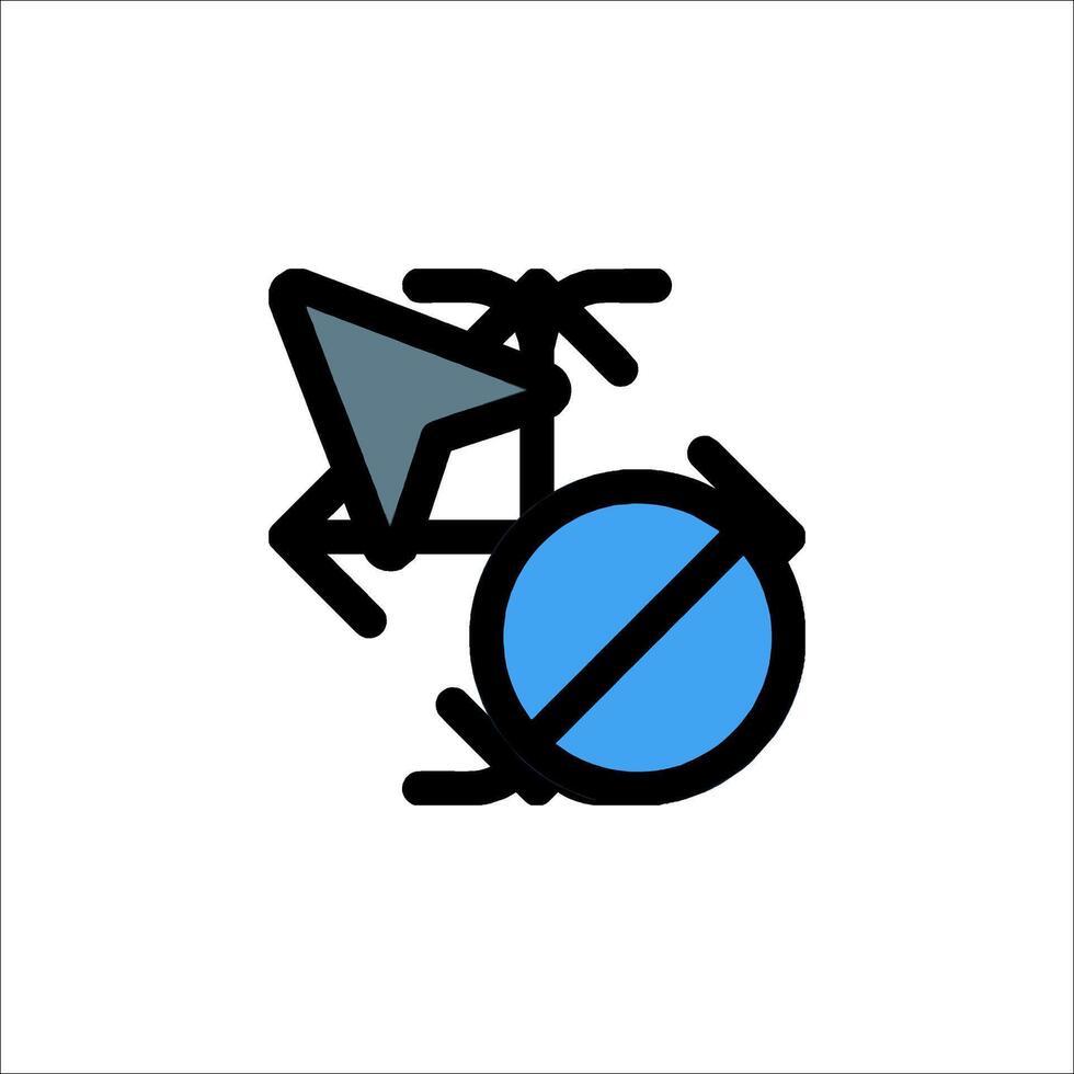 A blue and black icon of a drone vector