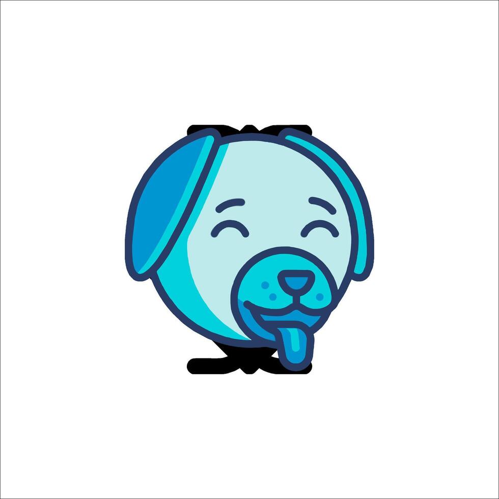 A cartoon dog with its tongue out vector