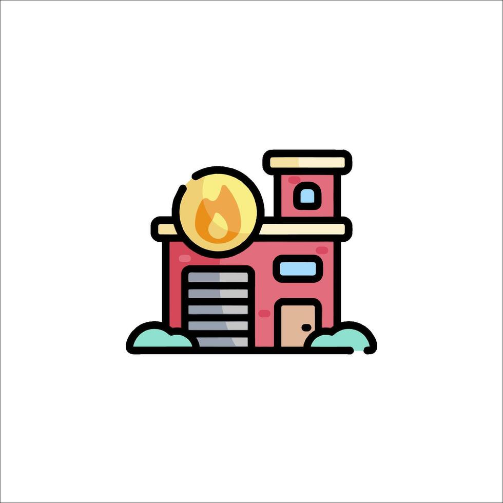 Fire station icon illustration vector