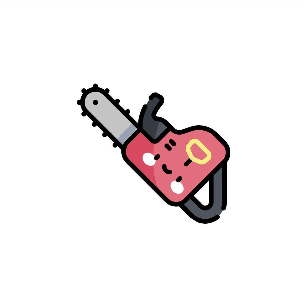 A red chainsaw icon on a white background vector
