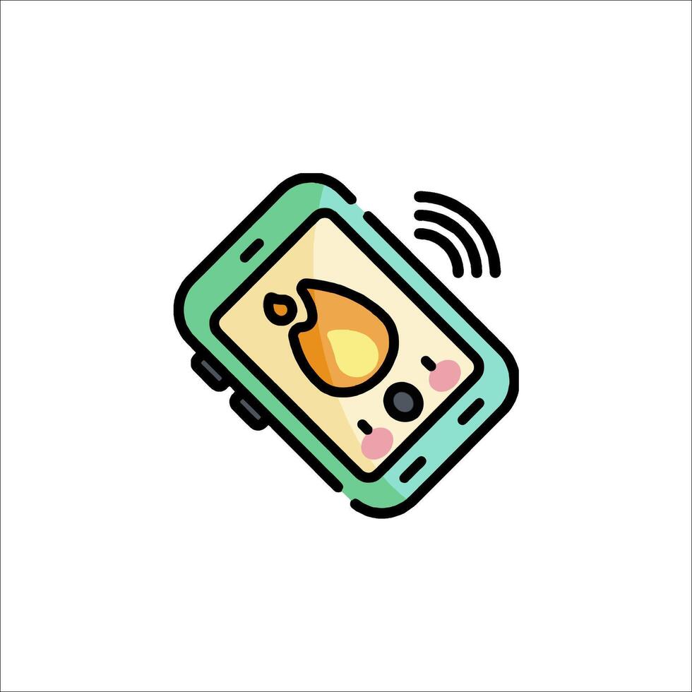 A phone with a phone icon on it vector