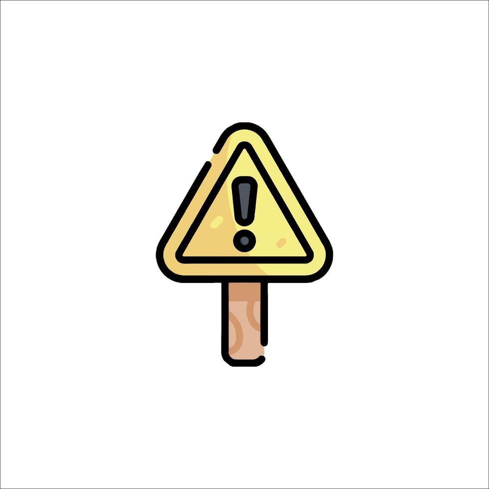 A yellow caution sign with an exclamation mark vector