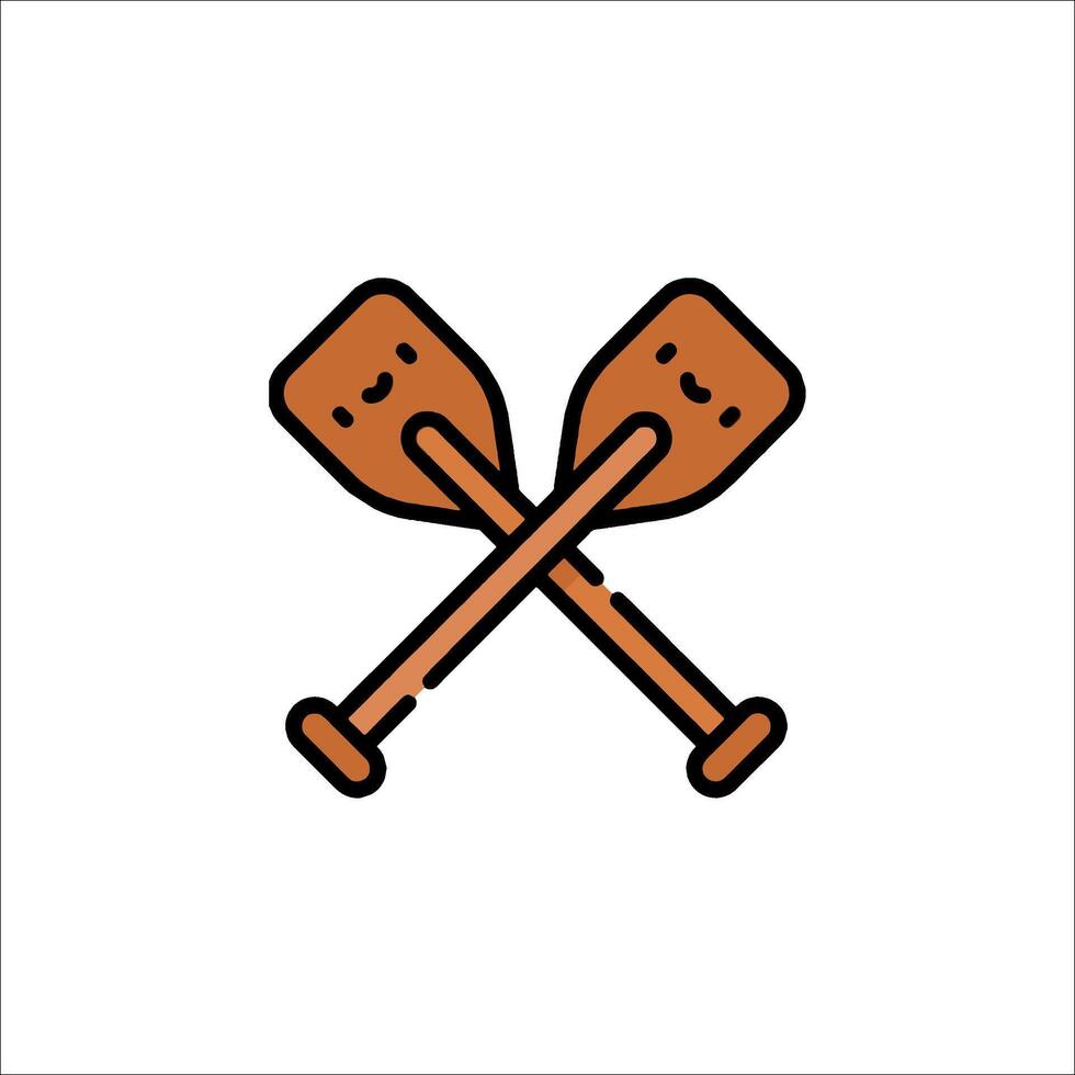 Two crossed paddles icon on white background vector