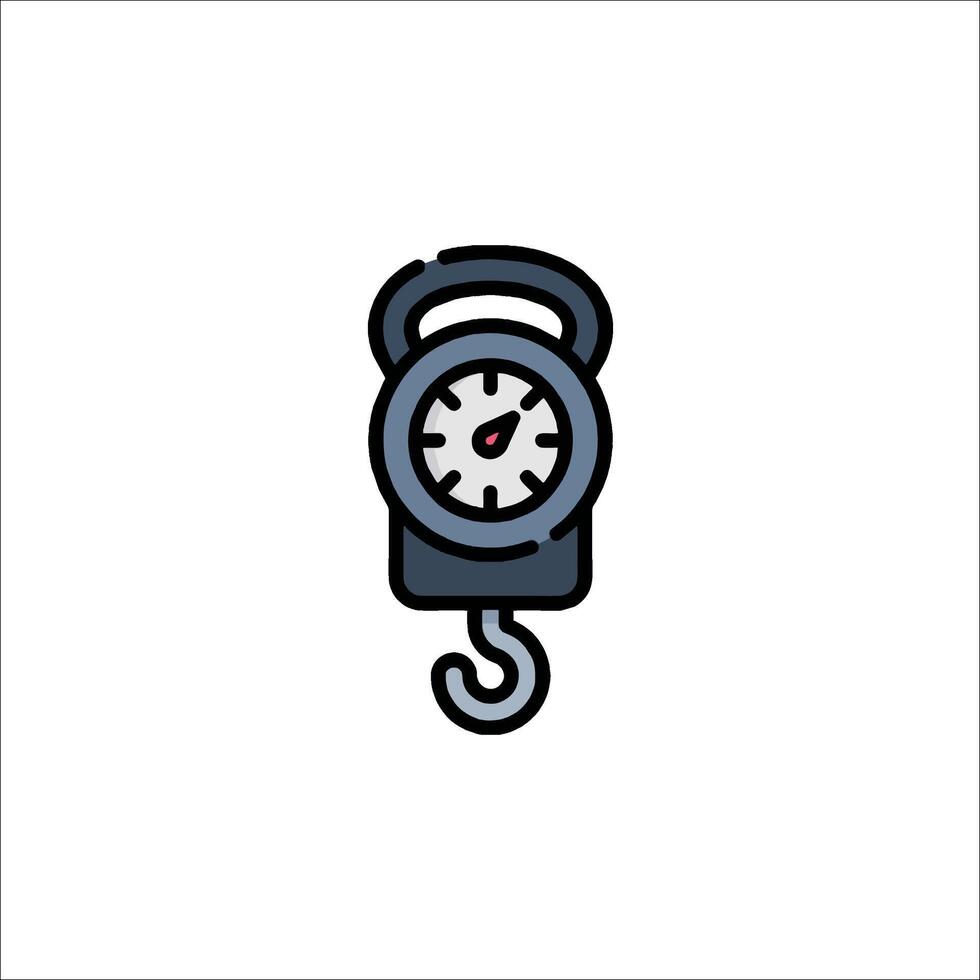 A black and white drawing of a weight scale vector