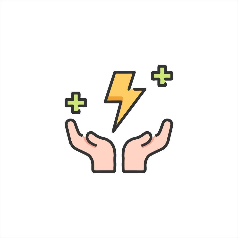Electricity icon with lightning bolt illustration vector