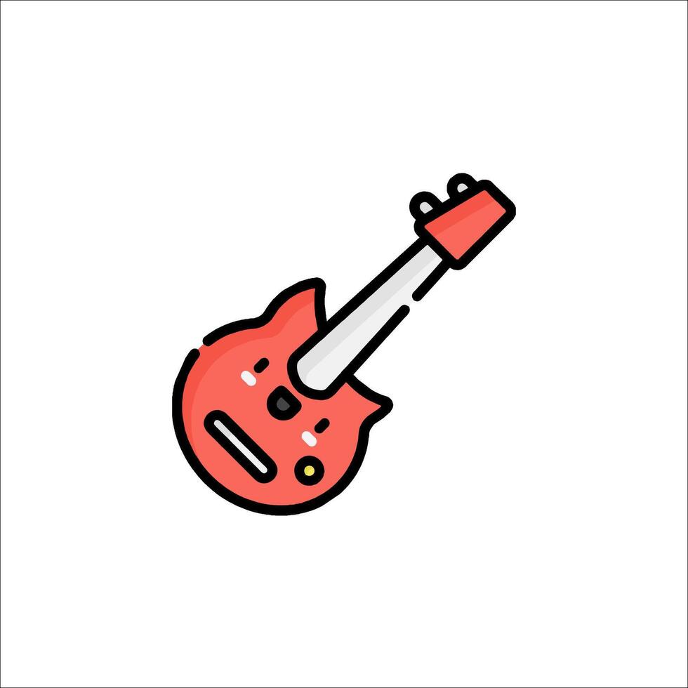A guitar icon in a flat style vector