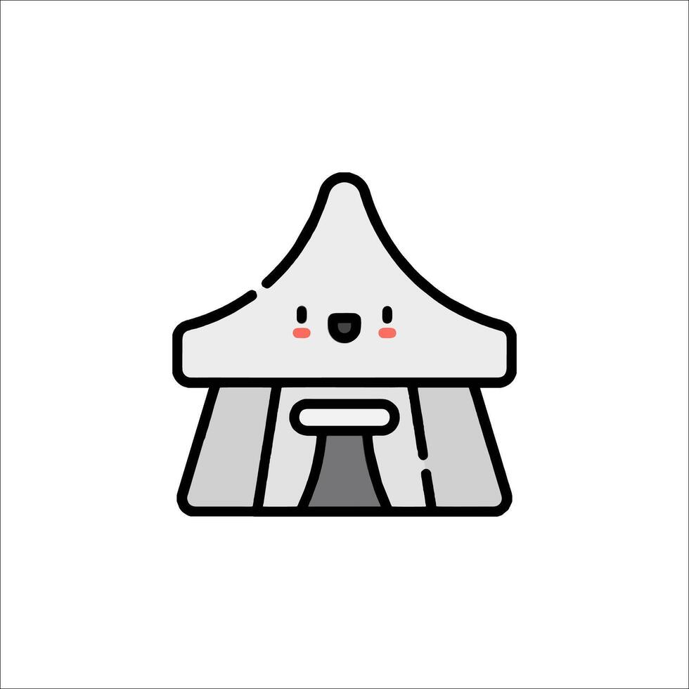 A cute little tent icon with a smile vector
