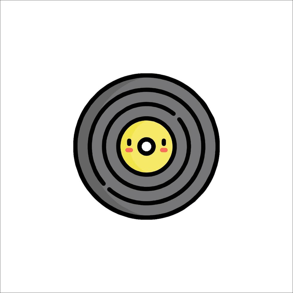 A vinyl record with a smiley face on it vector