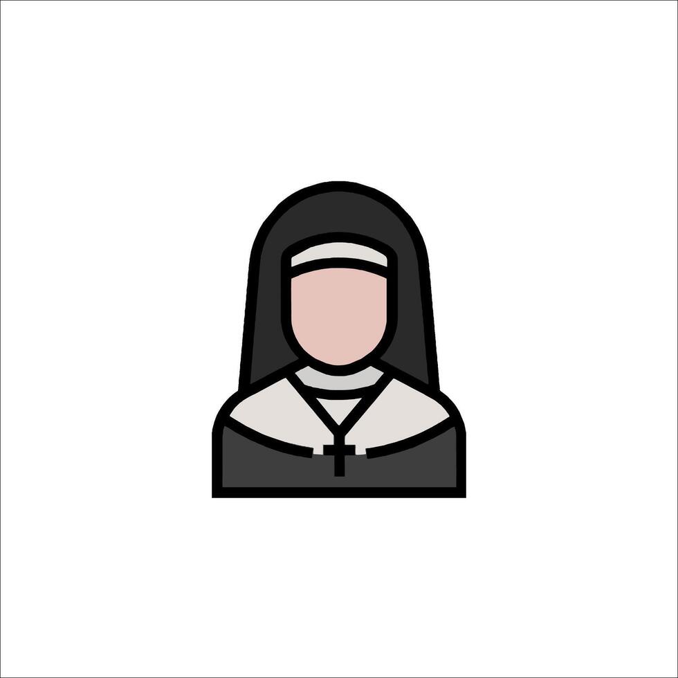 A nun icon on a white background vector