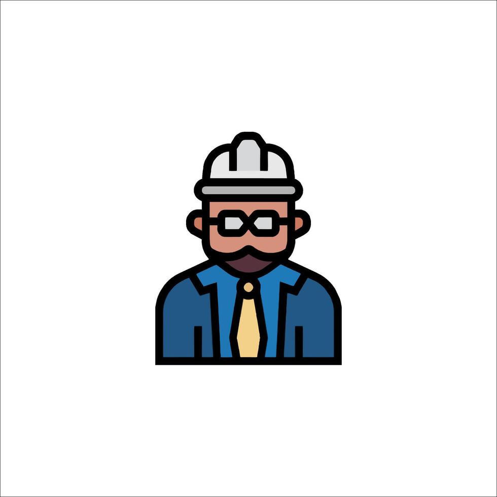 A man in a hard hat and glasses vector