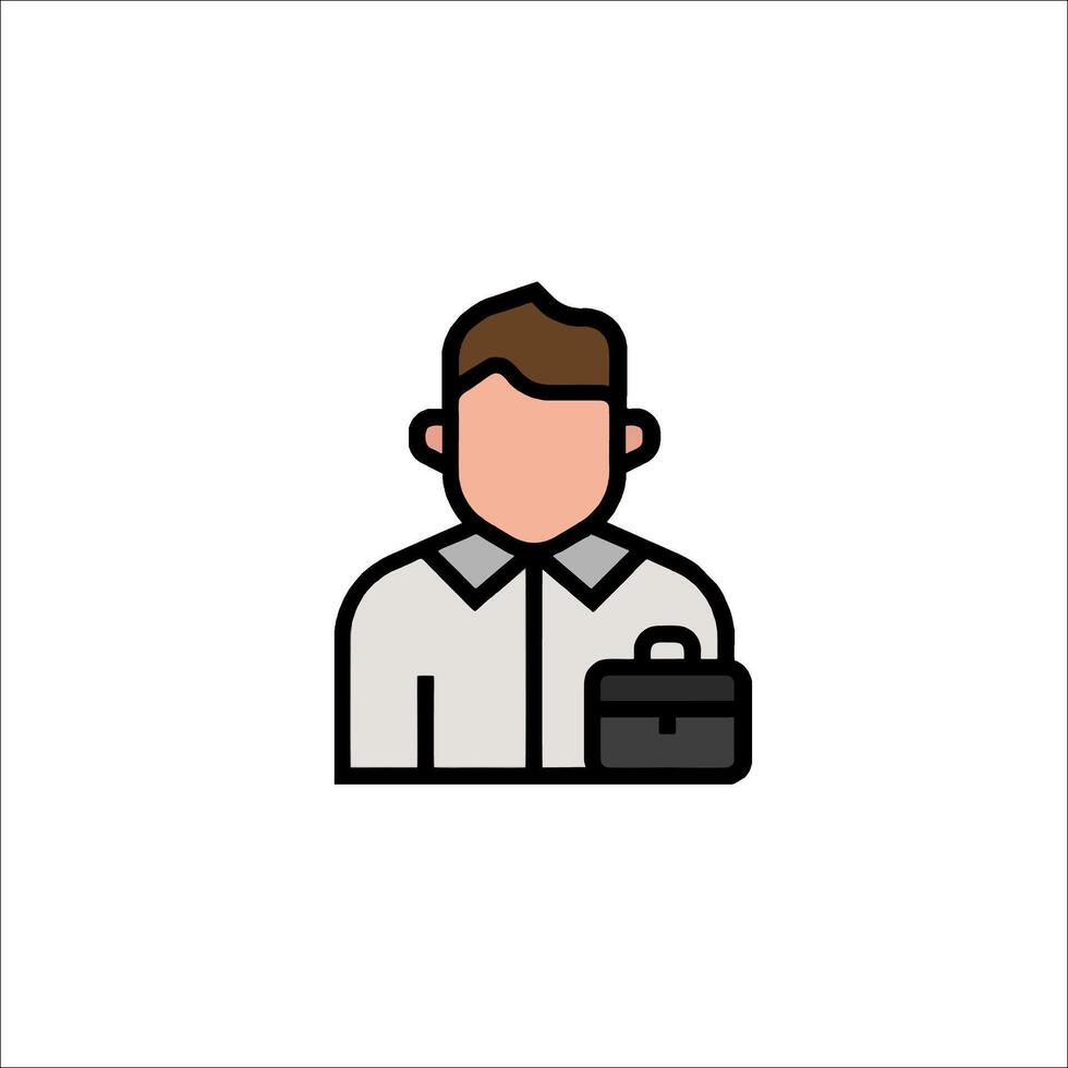 A man with a briefcase icon vector