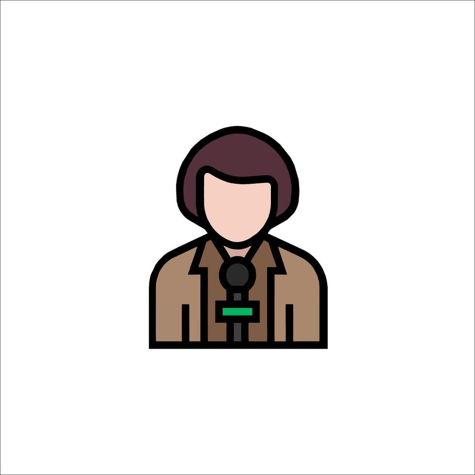 A person with a microphone icon vector